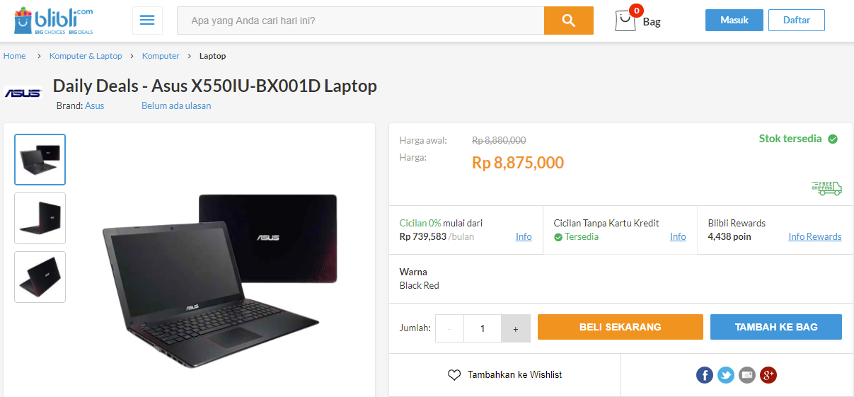 ASUS X550IU Dengan Performa Tinggi ASUS X550IU Dengan Performa Tinggi